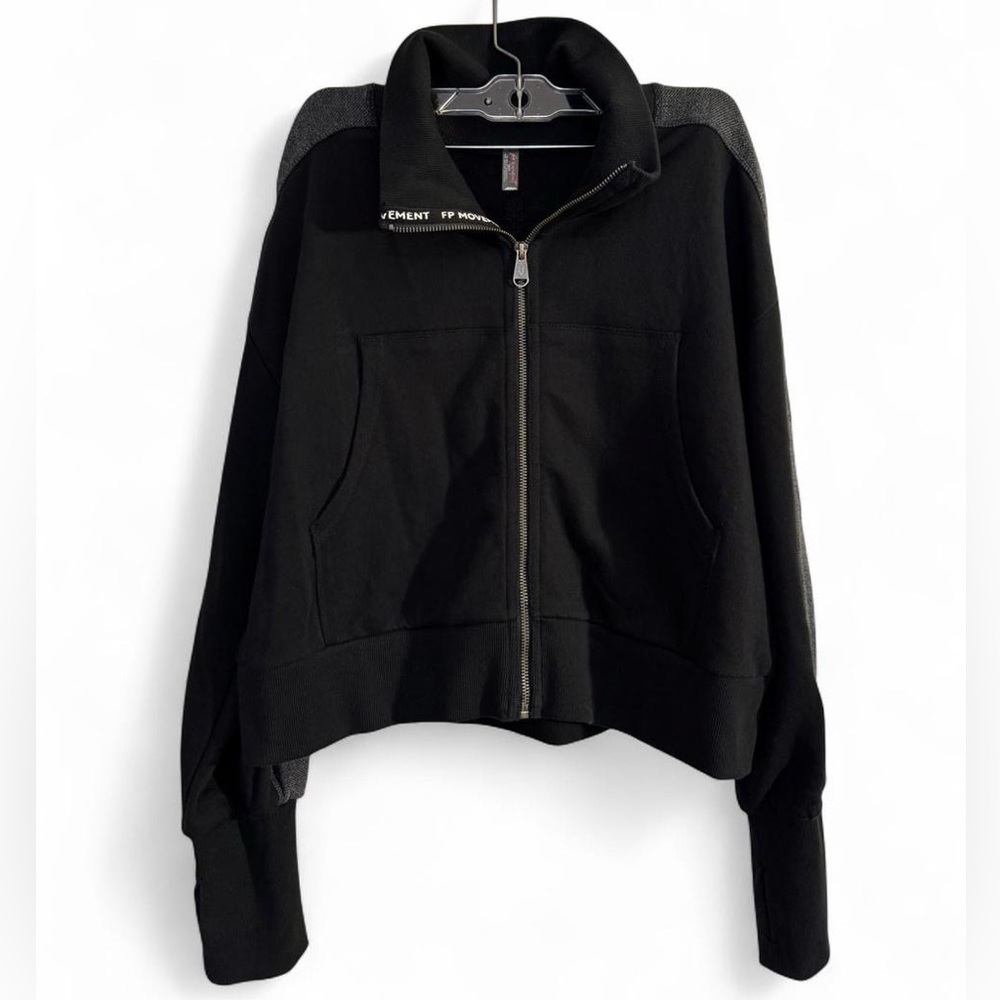 FP Movement Black High Jump Oversize Terry Zip-Up Track Jacket XS - Picture 6 of 16
